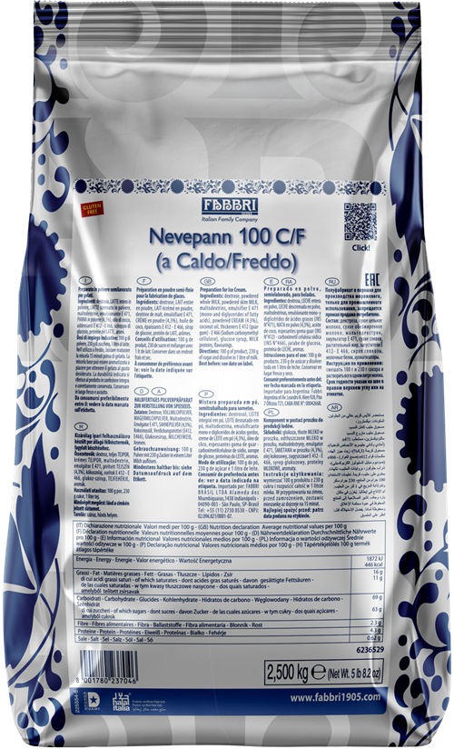 Nevepann 100 CF Base Leite Quente e Frio 2,5kg